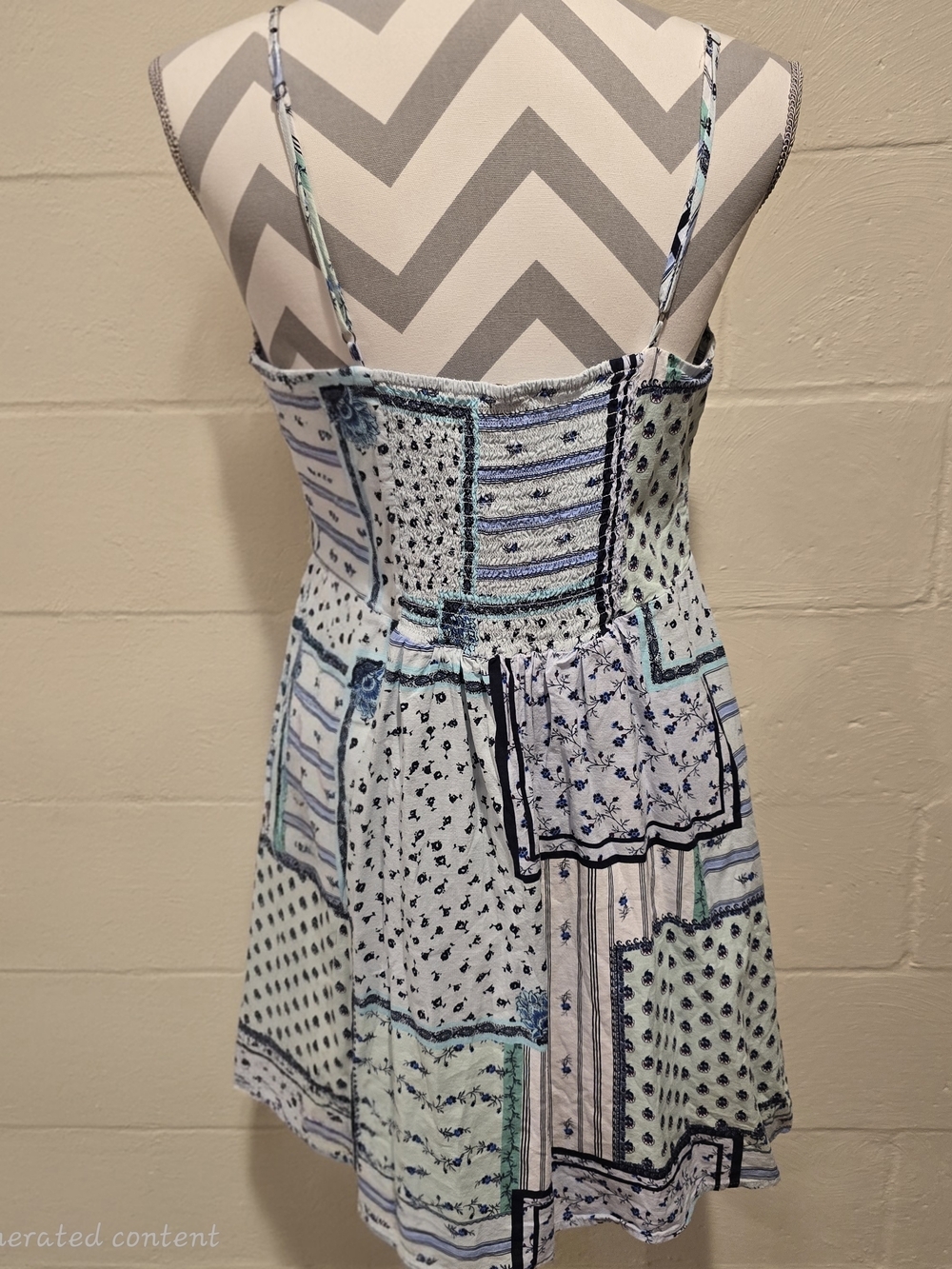 LOFT Patchwork Floral Twist-Cutout Cami Dress Womens 10 Boho Cottagecore. - Picture 5 of 12